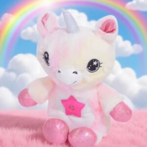 Peluche unicornio con luces 40cm.
